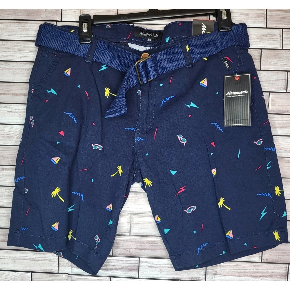 New Aeropostale Classic Navy Men's Size 28 Shorts‎ Fun 90s Design Party ATS95433